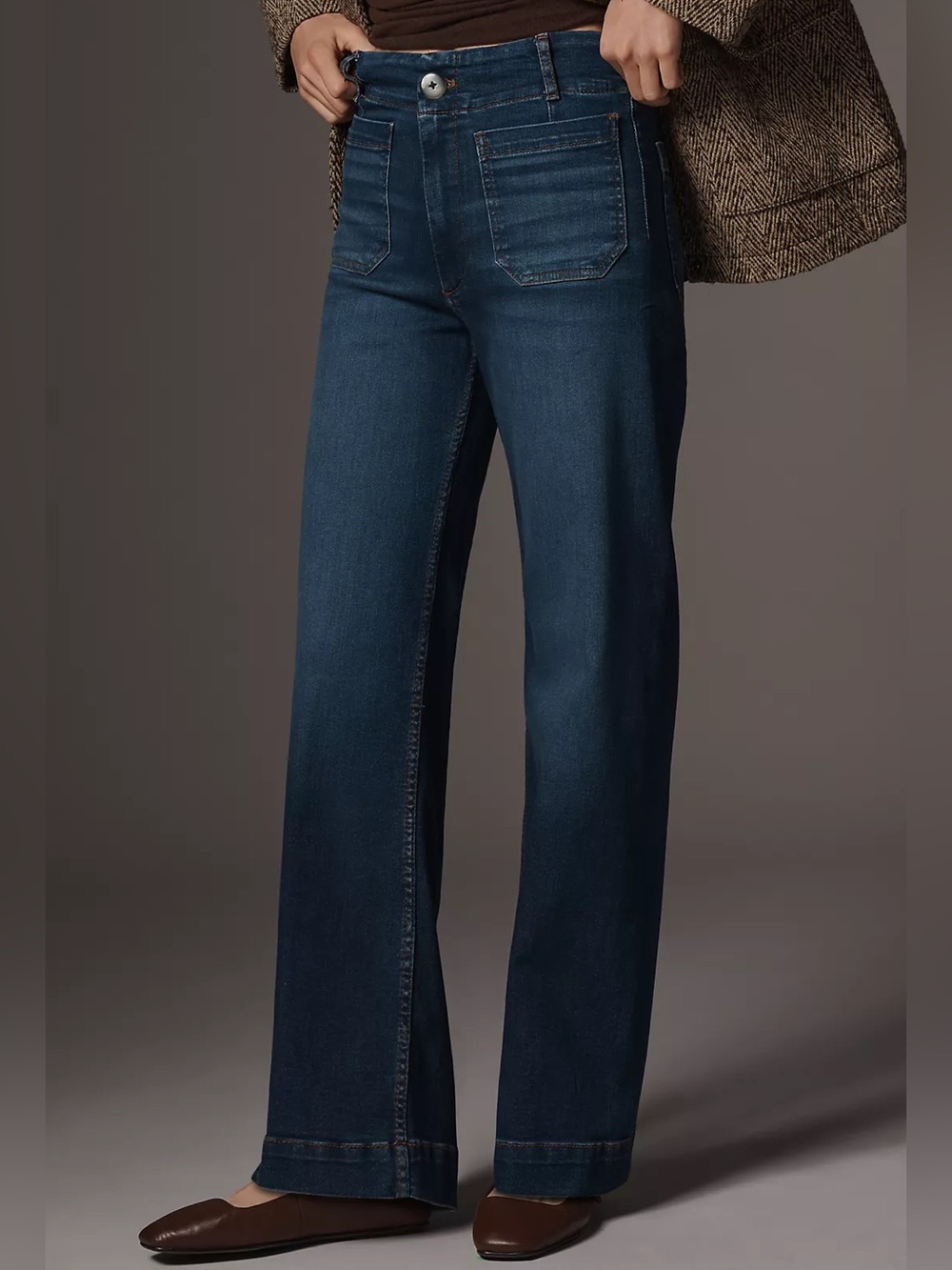 Anthropologie Maeve Colette High Rise Wide Leg Full Length Jeans 32